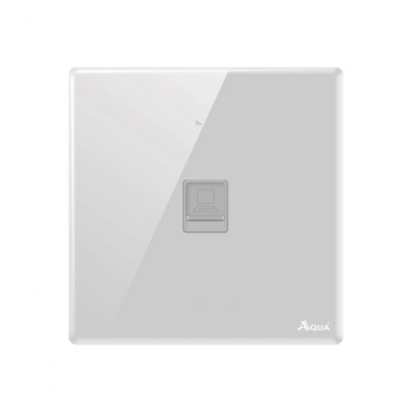 Aqua Quad White Series Telephone Single Socket
