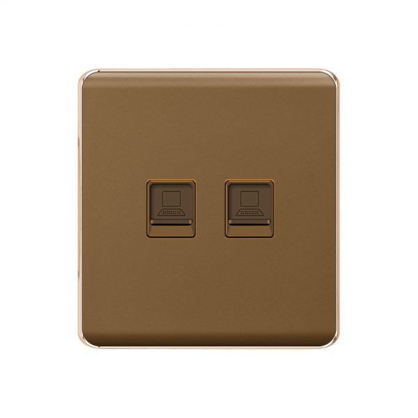 Aqua Elegance Brown Double Data Socket