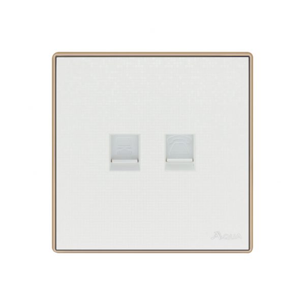 Aqua Icon Telephone Plus Data Socket