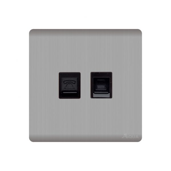 Aqua Discovery Silver Telephone Plus Data Socket