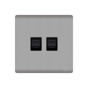 Aqua Discovery Silver Double Telephone Socket