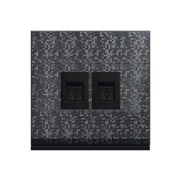 AQUA TEXTURE DOUBLE TELEPHONE SOCKET