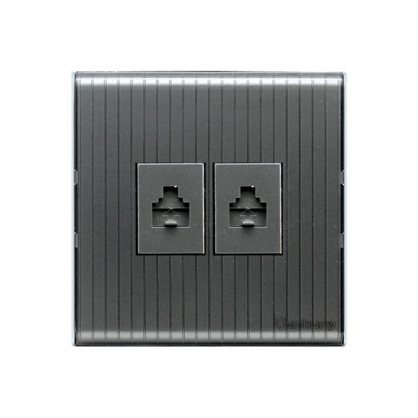 CENTURY CRYSTAL DOUBLE TELEPHONE SOCKET