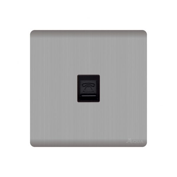 Aqua Discovery Silver Single Telephone Socket
