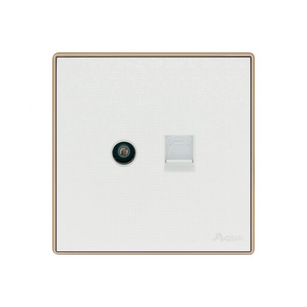 Aqua Icon TV Plus Telephone Socket