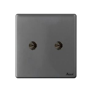 AQUA NEO SUPER GREY DOUBLE TV SOCKET