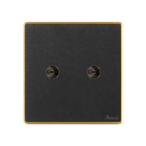 AQUA NEO ACRYLIC BLACK DOUBLE TV SOCKET