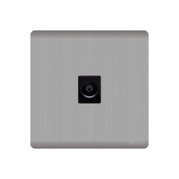 Aqua Discovery Silver Single TV Socket