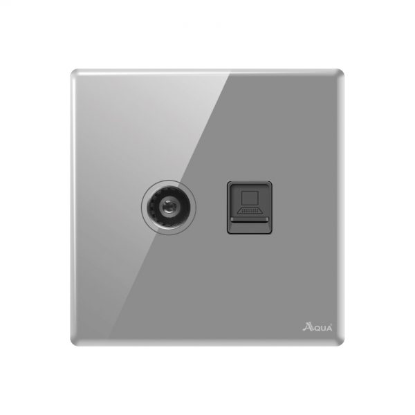 Aqua Roman Grey Series TV Plus Telephone Socket