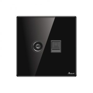 Aqua Quad black Series TV Plus Telephone Socket