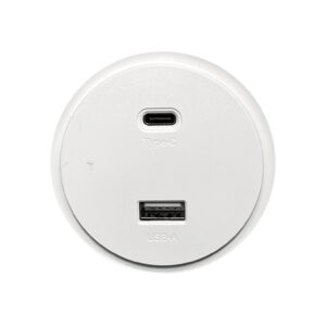 AQUA WHITE EXT USB + TYPE-C FOR SOCKET TRACK