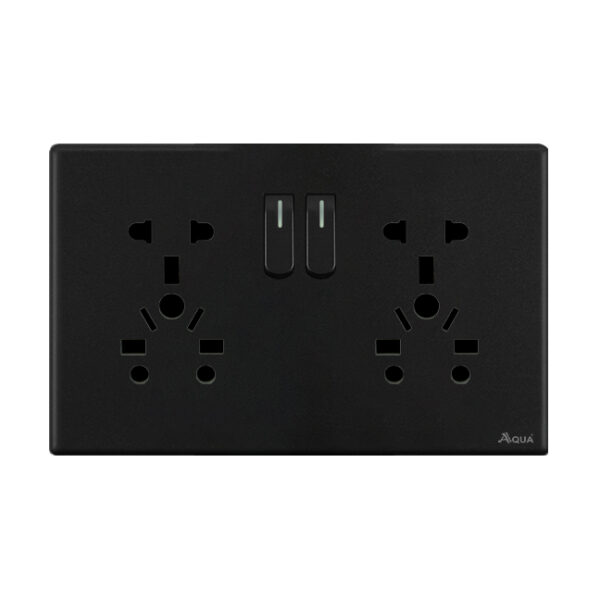 AQUA NEO SUPER BLACK DOUBLE UNIVERSAL SOCKET