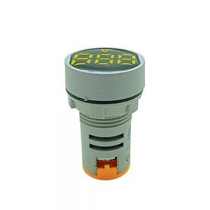 AQUA LED VOLTMETER ROUND YELLOW