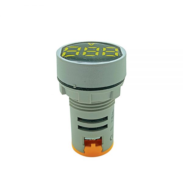 AQUA LED VOLTMETER ROUND YELLOW
