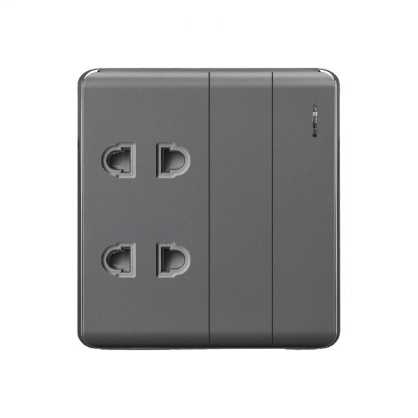 Aqua Elegance Grey 2 Switch + 2 Socket