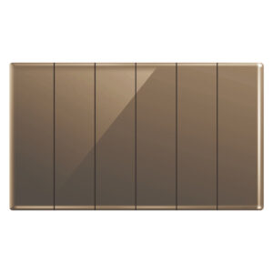 Aqua Glasskin Bronze 6 Gang Switch