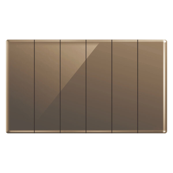Aqua Glasskin Bronze 6 Gang Switch