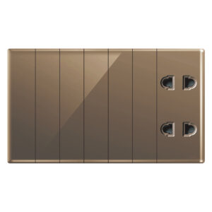 Aqua Glasskin Bronze 6 Switches + 2 Sockets