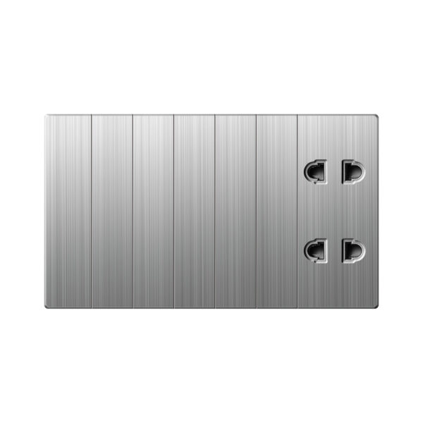 Aqua Xtreme Grey 6 Switch + 2 Socket