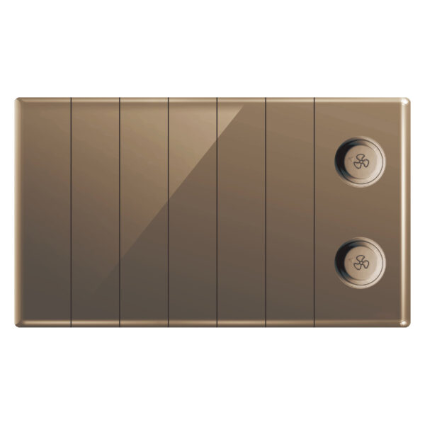 Aqua Glasskin Bronze 6 Switches + 2 Dimmer
