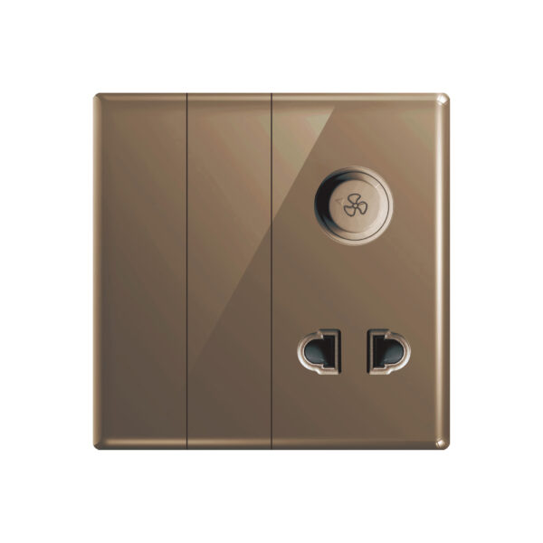 Aqua Glasskin Bronze 2 Switches + 1 Socket + 1 Dimmer
