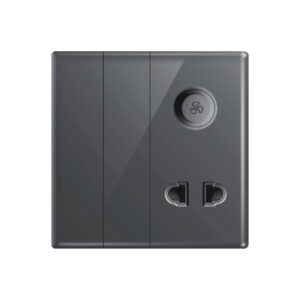 Aqua Glasskin Grey 2 Switches + 1 Socket + 1 Dimmer