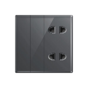 Aqua Glasskin Grey 2 Switches + 2 Sockets
