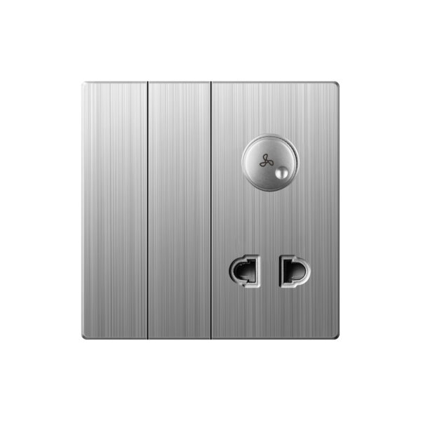 Aqua Xtreme Grey 2 Switch + 1 Socket + 1 Dimmer