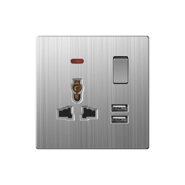 Aqua Xtreme Grey Multi Socket Plus Dual USB