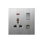 Aqua Xtreme Grey Multi Function Socket + USB + Type-C