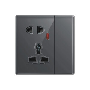 Aqua Glasskin Grey Multi-Function Socket