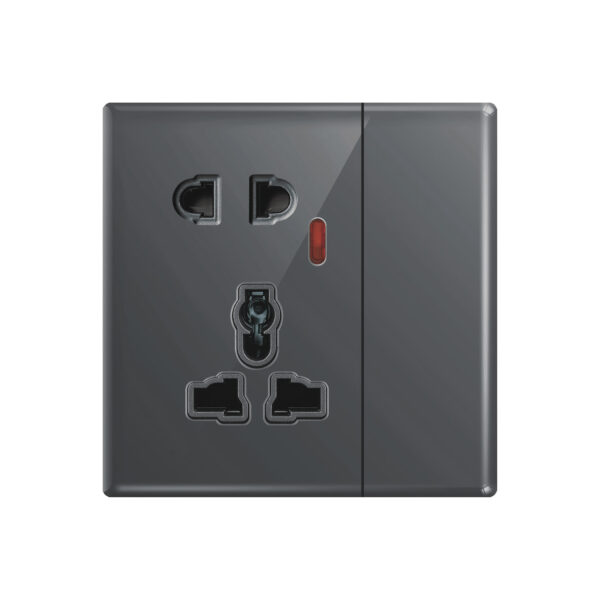 Aqua Glasskin Grey Multi-Function Socket