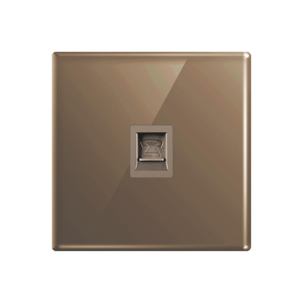Aqua Glasskin Bronze Telephone Single Socket
