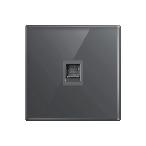Aqua Glasskin Grey Telephone Single Socket