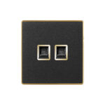 Aqua Xtreme Black Double Telephone Socket