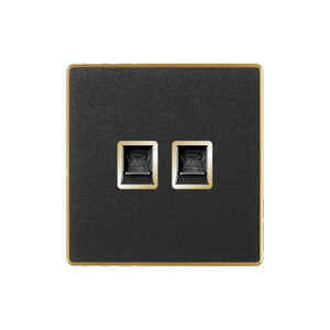 Aqua Xtreme Black Double Telephone Socket