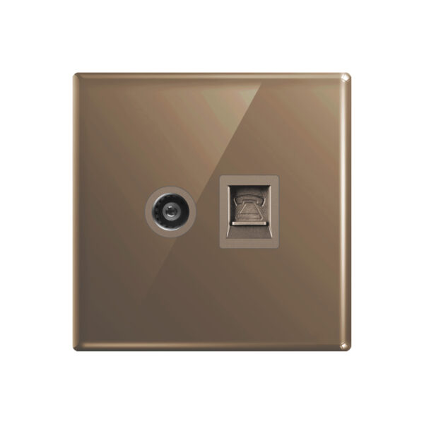 Aqua Glasskin Bronze TV Plus Telephone Socket