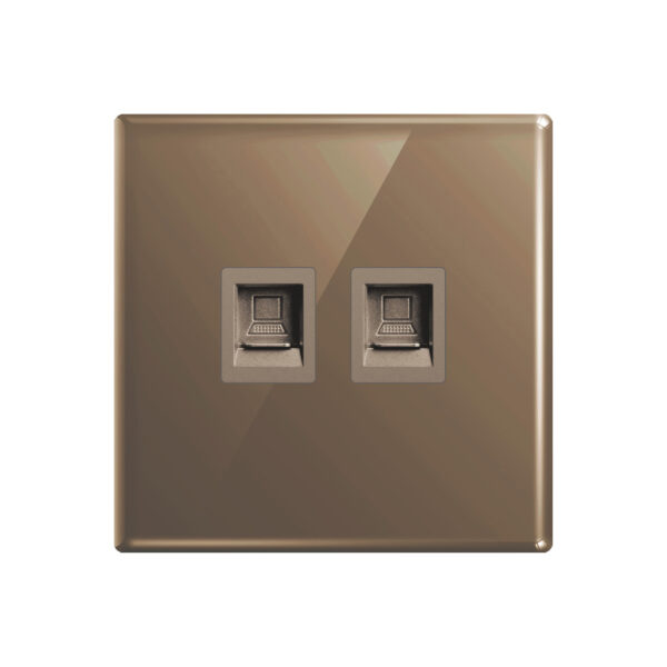 Aqua Glasskin Bronze Double Data Socket
