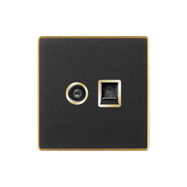 Aqua Xtreme Black TV Plus Telephone Socket