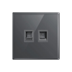 Aqua Glasskin Grey Telephone Plus Data Socket