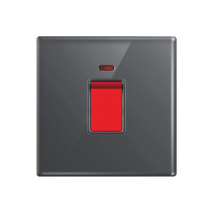 Aqua Glasskin Grey 20 Amp Double Pole Switch