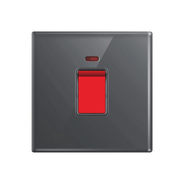 Aqua Glasskin Grey 20 Amp Double Pole Switch