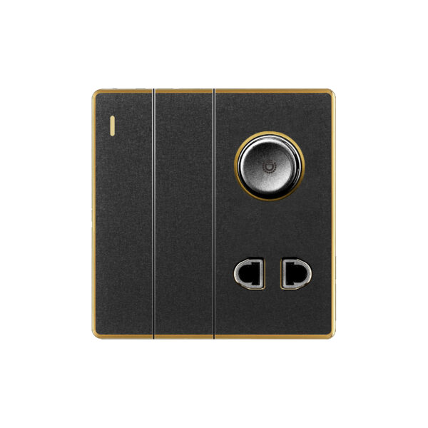 Aqua Xtreme Black 2 Switch + 1 Socket + 1 Dimmer