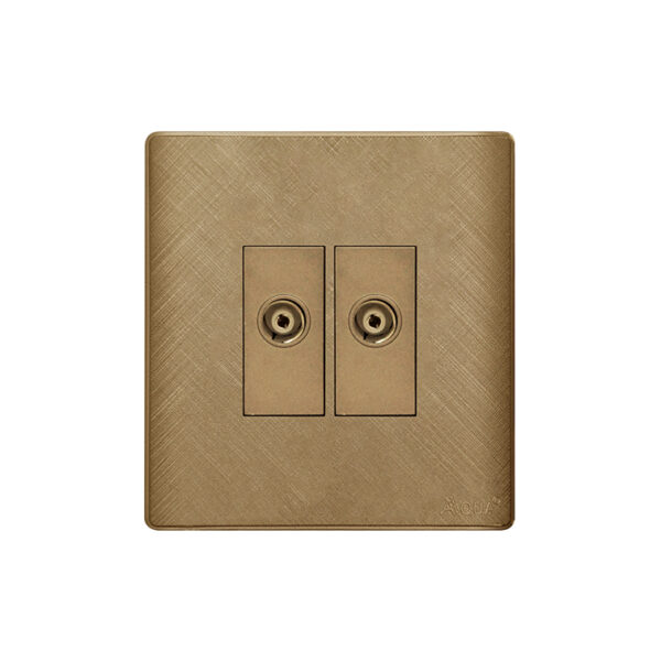 AQUA PINE GOLD DOUBLE TV SOCKET