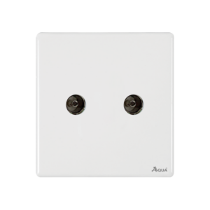 AQUA NEO SUPER WHITE DOUBLE TV SOCKET