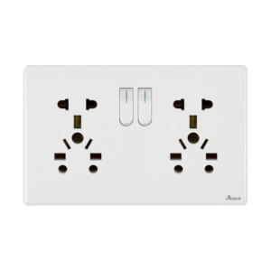 AQUA NEO SUPER WHITE DOUBLE UNIVERSAL SOCKET